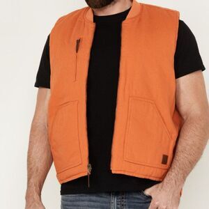 Brixton Men's Abraham Reversible Vest  S/M * see size chart Orange EUC (unisex)